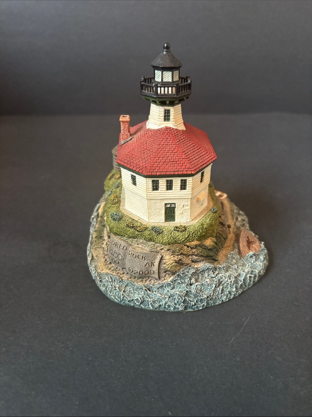 Coastal Lighthouse Figurine with Red Roof Accent